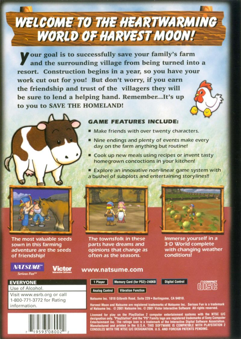 Harvest Moon: Save the Homeland Box Back