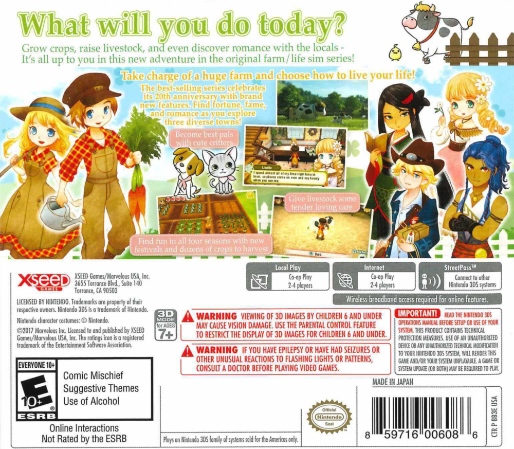 Story of Seasons: Trio of Towns Box Back