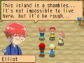 Elliot: "This island is a shambles... It's not impossible to live here, but it'd be rough..."